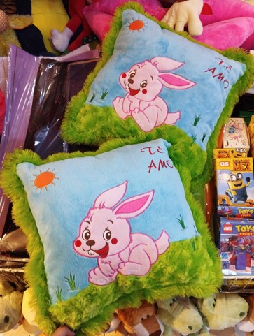 Fundas de cojines infantiles con dibujo de conejo 33x33 - SIN RELLENO -