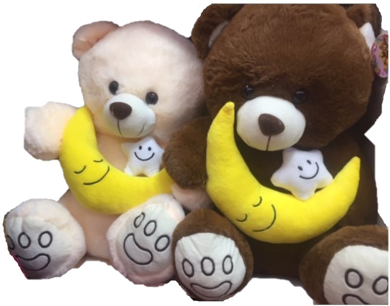 Oso de peluche grande con luna 40 cms