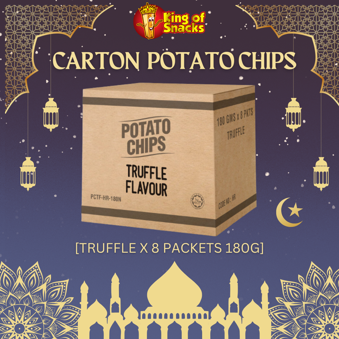 Carton - Truffle Potato Chips - 8 Packets x 180g