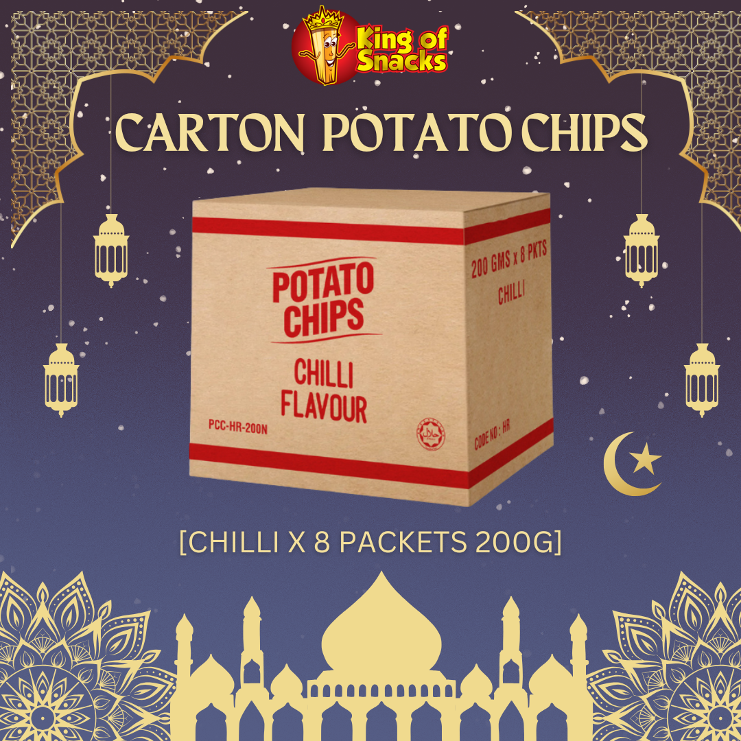 Carton - Chilli Potato Chips - 8 Packets x 200g
