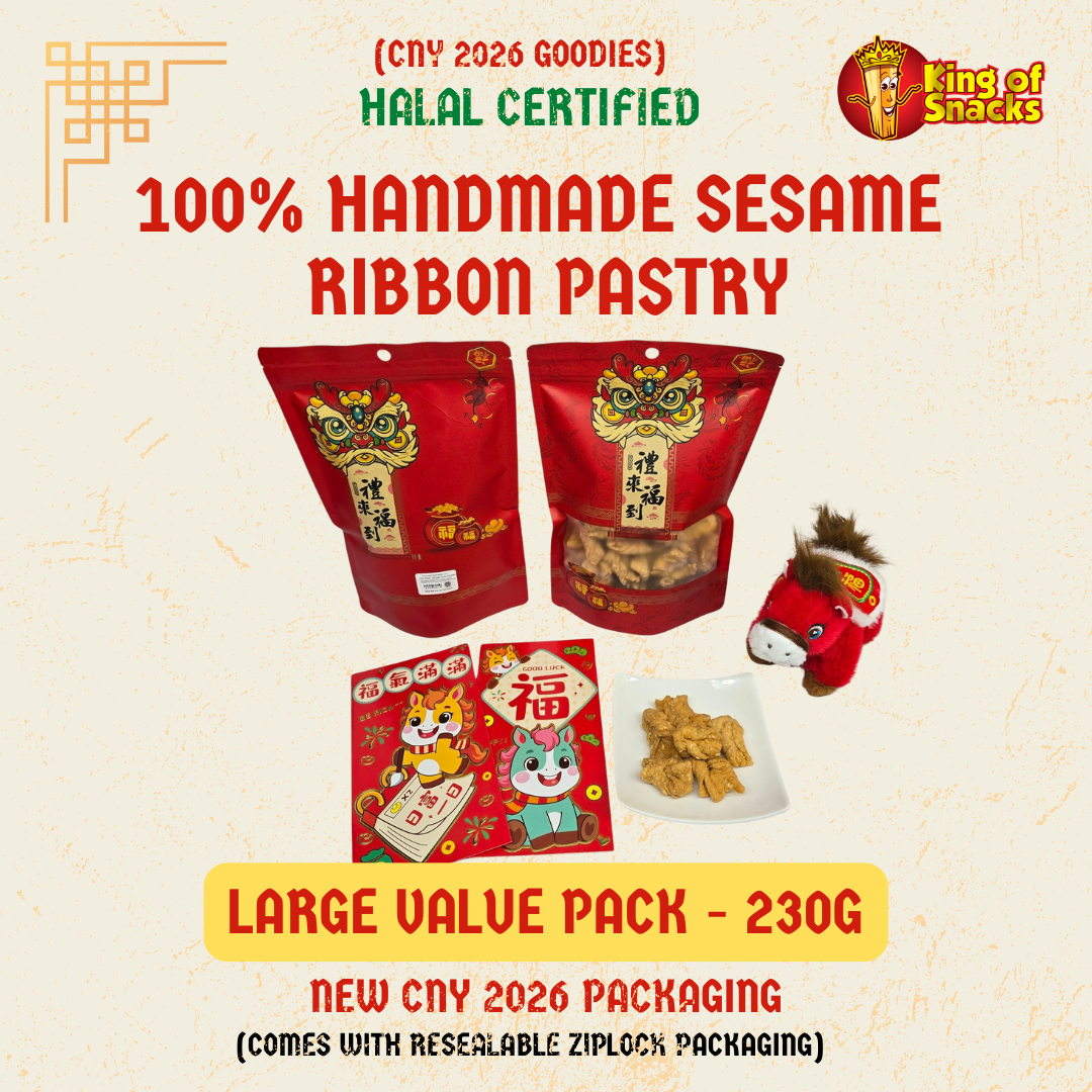 100% Handmade Sesame Ribbon Pastry - CNY 2026 Festive Pack - 230g