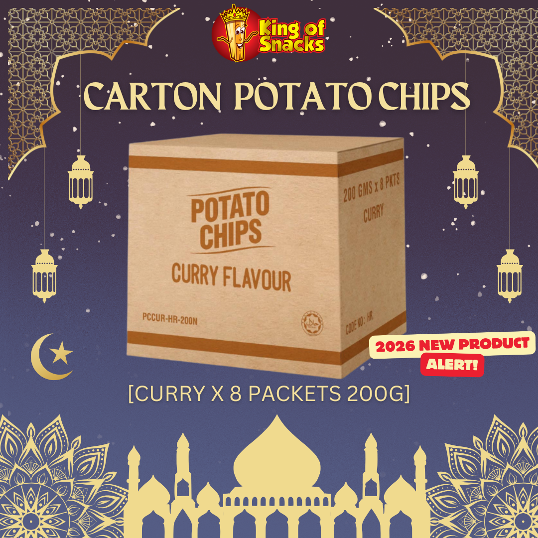Carton - Curry Potato Chips - 8 Packets x 200g