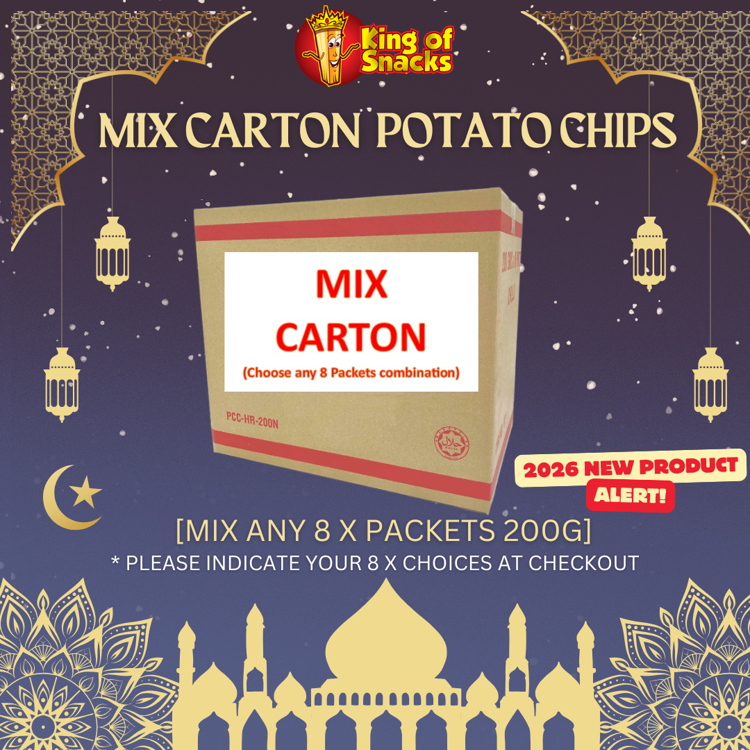 Mix & Match Carton - Choose any 8 flavor of Potato Chips - 8 Packets x 200g