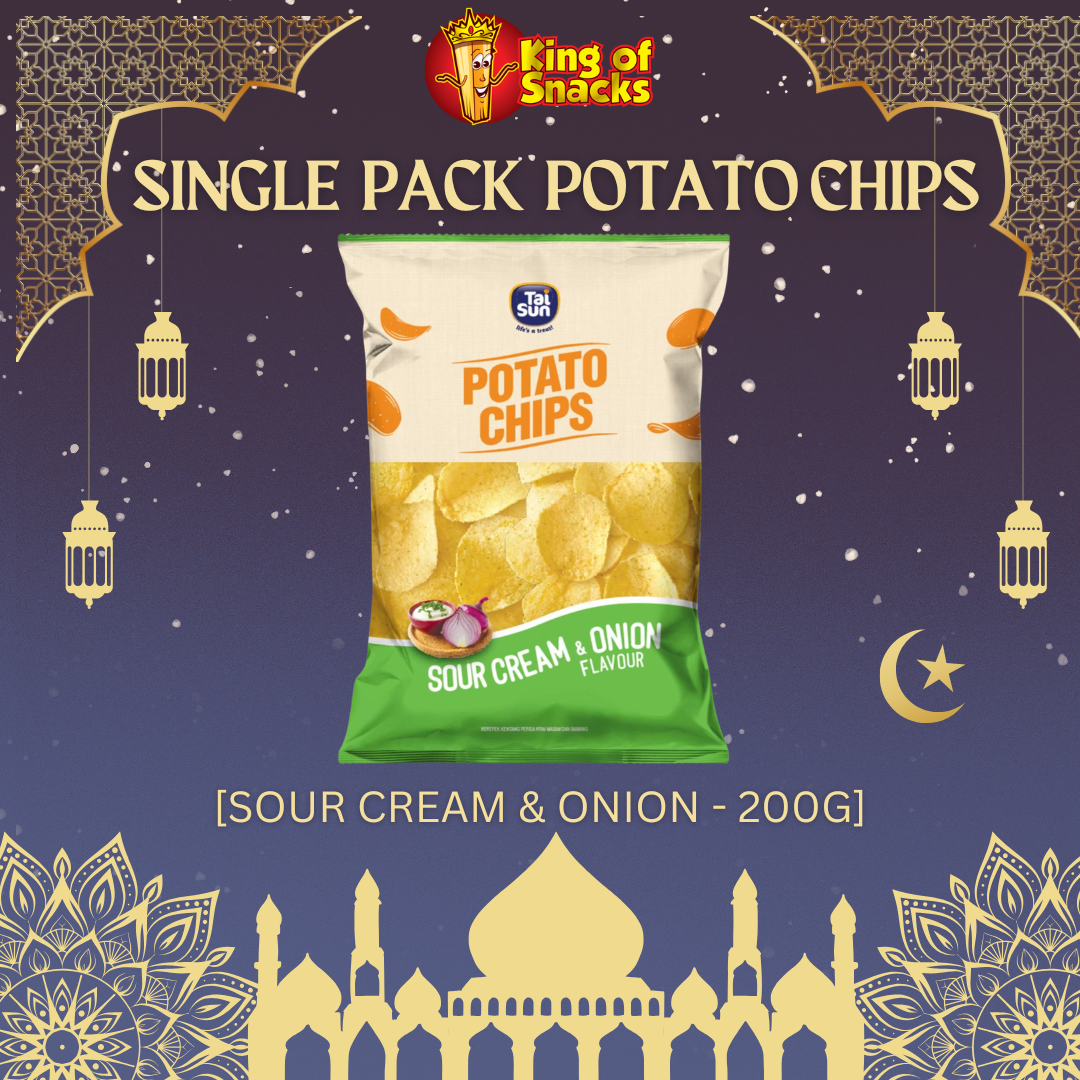 Carton - Sour Cream & Onion Potato Chips - 8 Packets x 200g