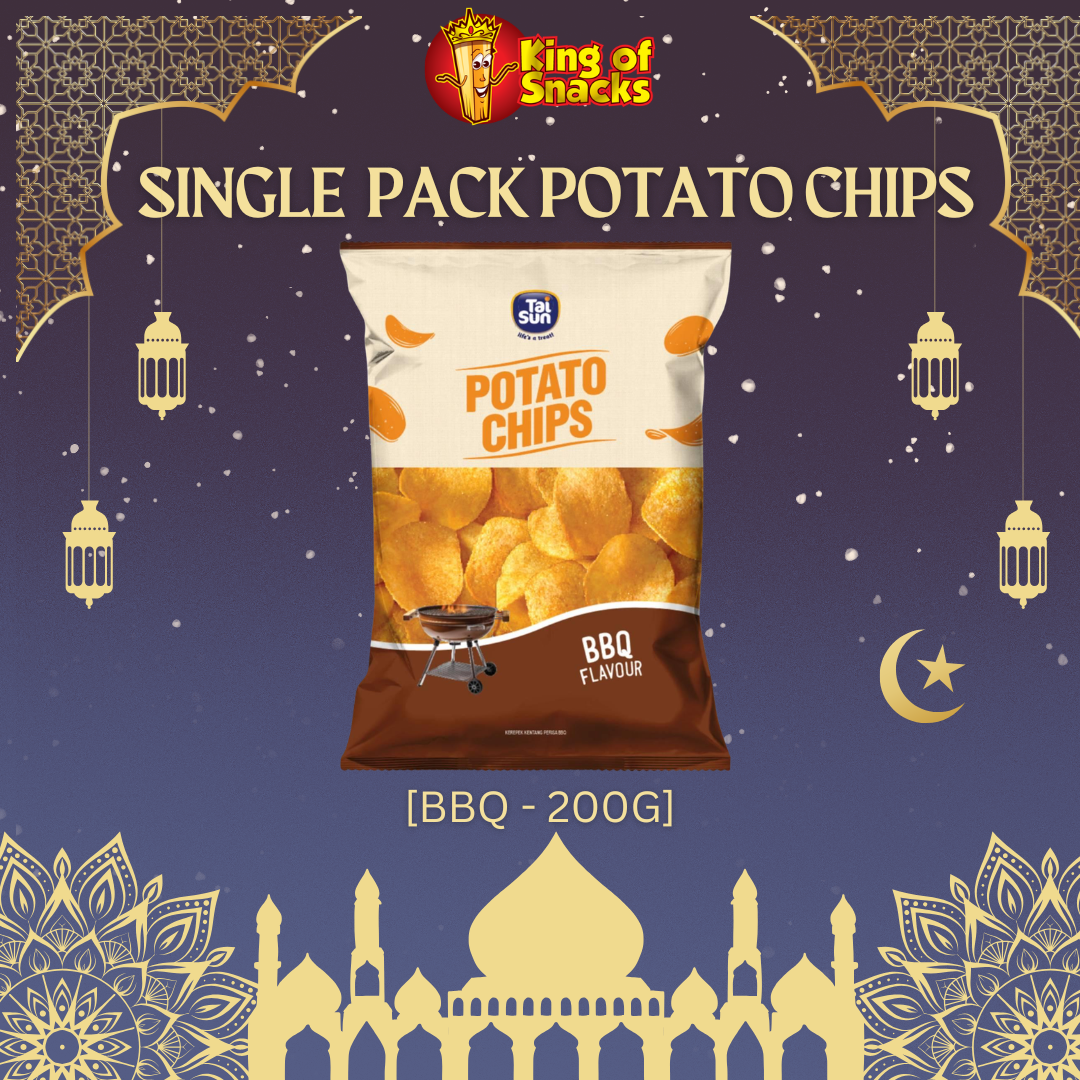 Single Pack - BBQ Potato Chips - 200g