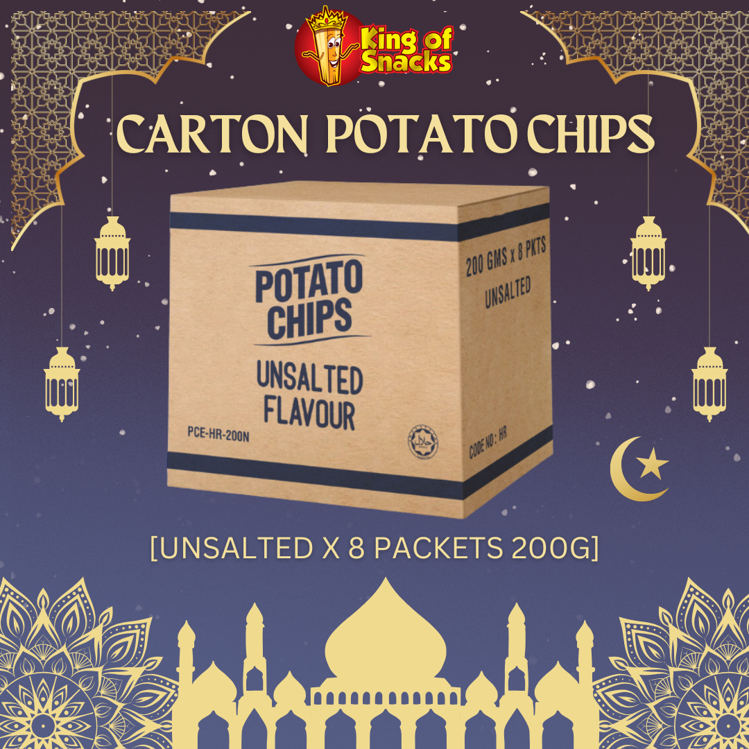 Carton - Unslated Potato Chips - 8 Packets x 200g