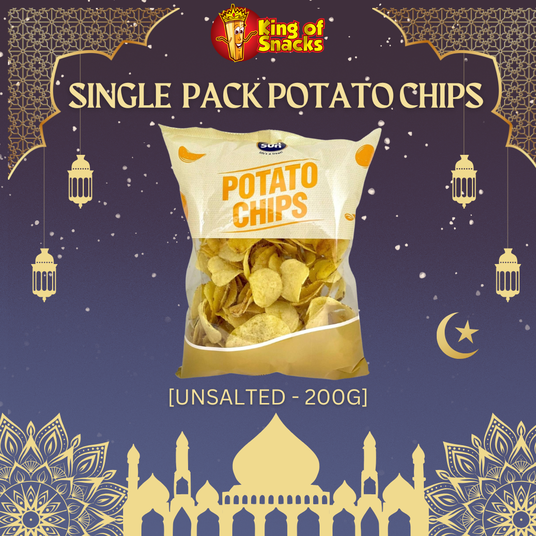 Carton - Unslated Potato Chips - 8 Packets x 200g