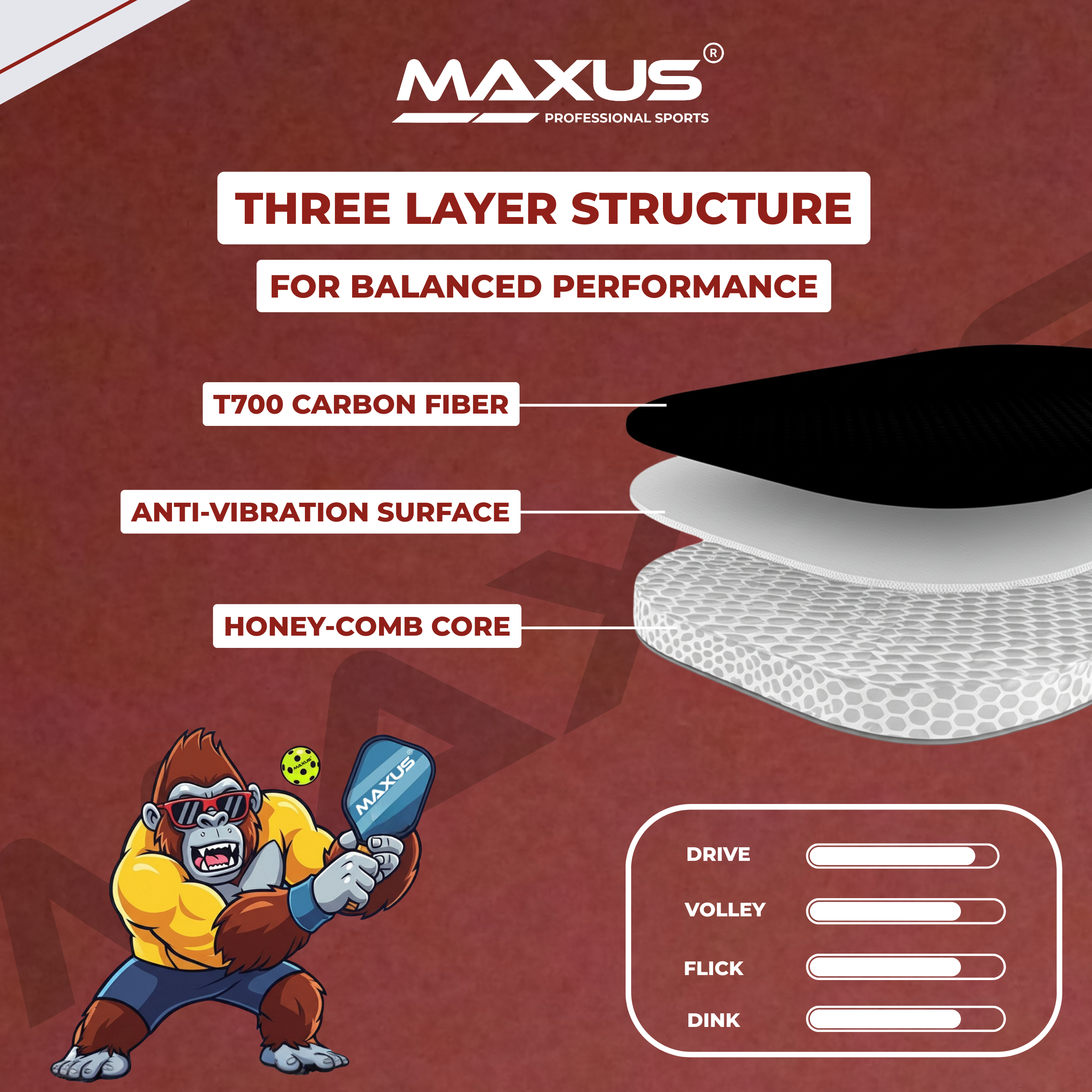 Vợt Pickleball Maxus Rocket Version 2