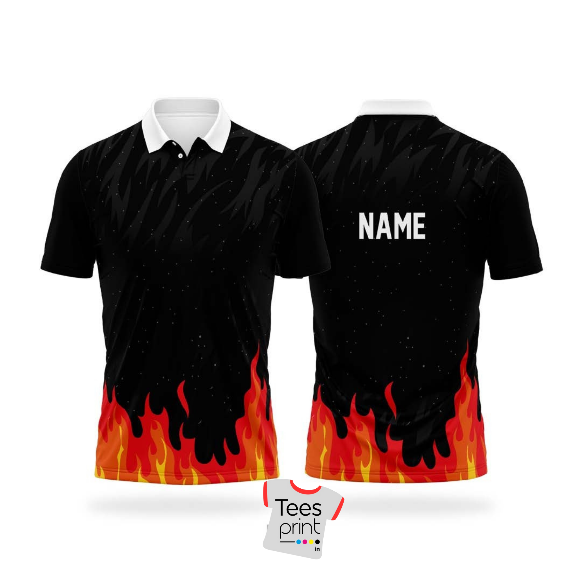 Custom Flame Polo Shirt