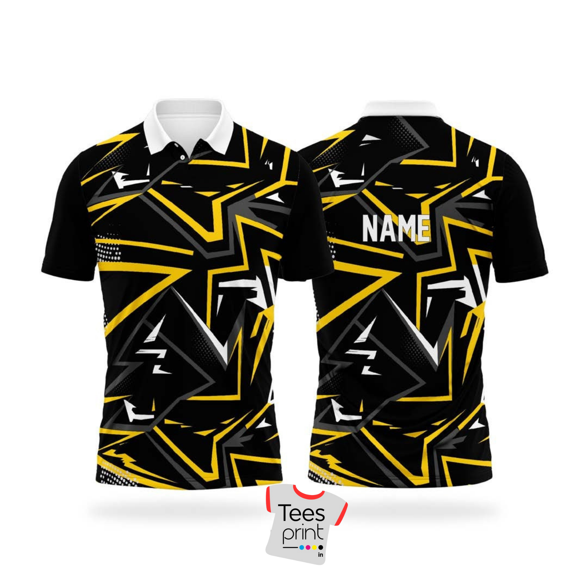 Custom Geometric Cricket Polo T-Shirt