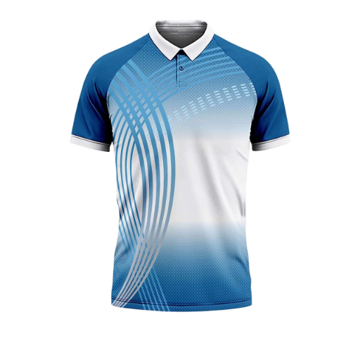 Men's Blue Sports Badminton Polo Shirt
