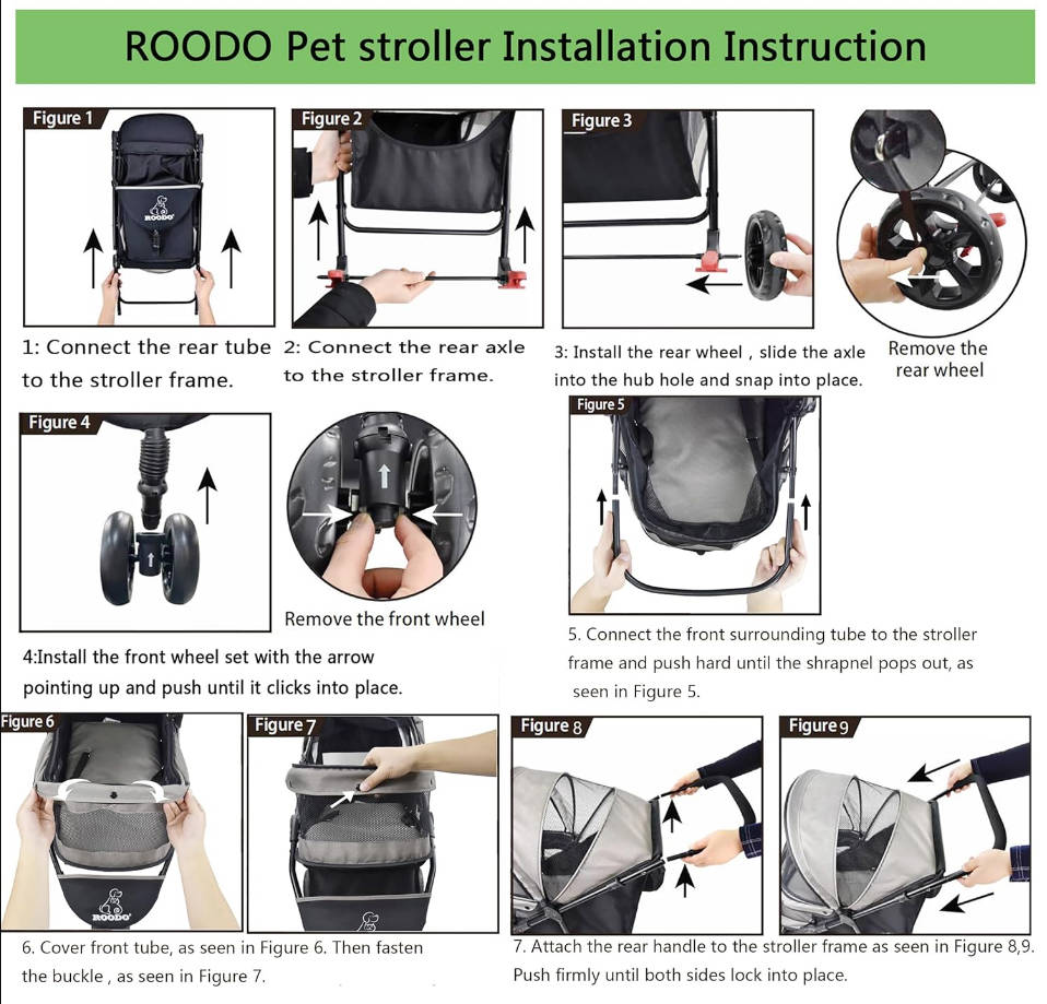 3 Wheel Pet Stroller Best Lightweight Foldable Compact Portable Jogger All Terrain Travel Pet Gear Puppy Kitty Stroller for up to 30lbs Medium Small Dogs and Cats(Green)