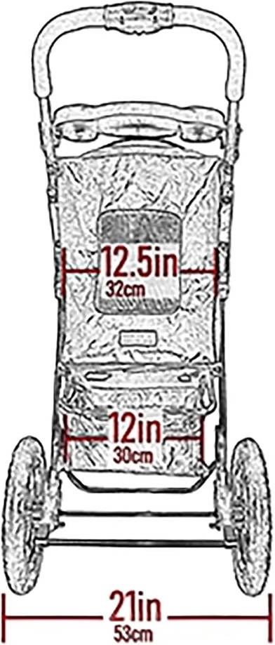 No-Zip AT3 Pet Stroller for Cats/Dogs, Zipperless Entry, Easy One-Hand Fold, Jogging Tires, Removable Liner, Cup Holder + Storage Basket, 1 Model, 2 Colors