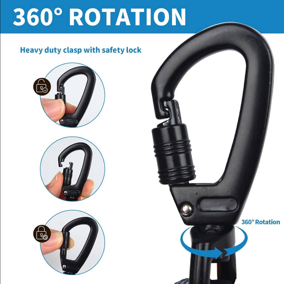 Camo Bungee Dog Leash, 360° Rotation Heavy Duty Clasp Safety Lock, Dogs Leashes with Padded Handle, Withstands Bursts of Dogs up to 100 lbs, for Walking, Running, Training (Brown camo)