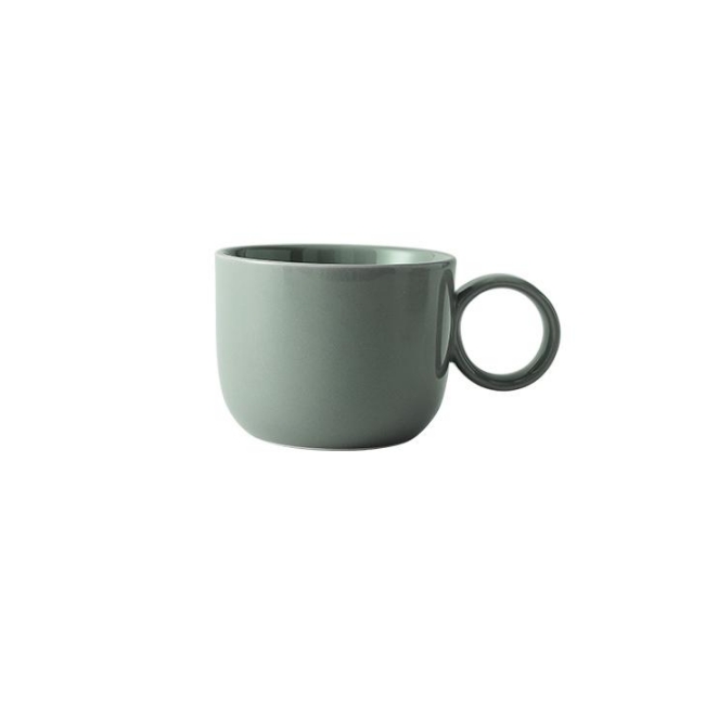 Green Coffee Mug with Round Handl