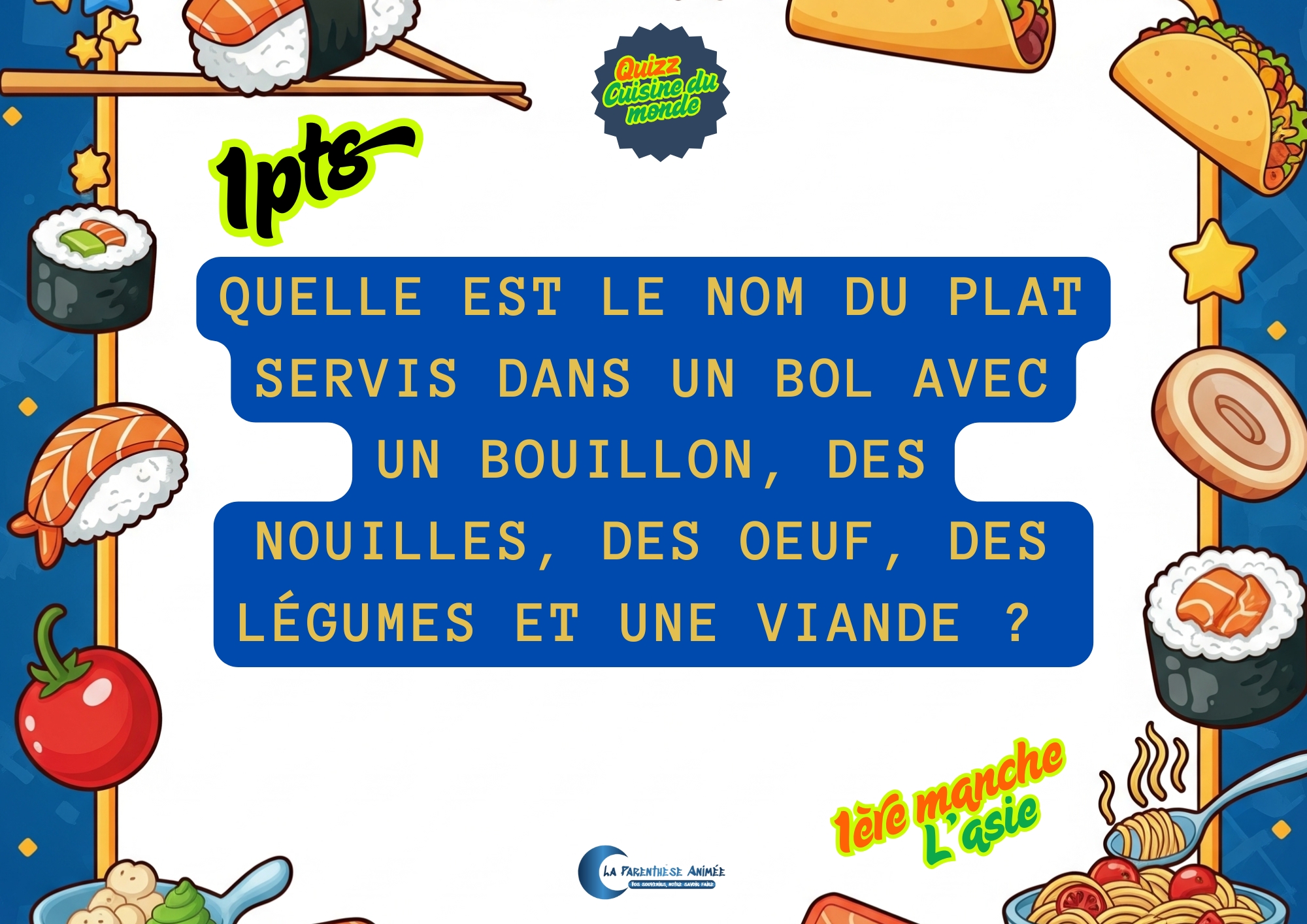 Quiz Cuisine du monde