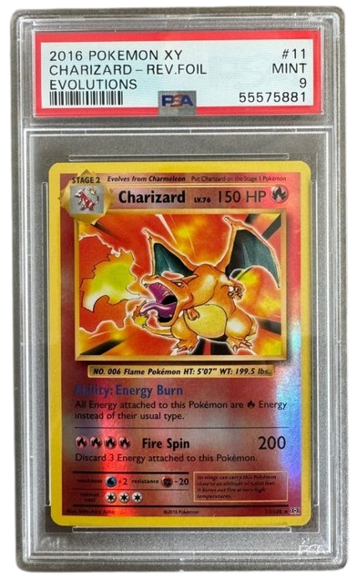 PSA 9 Glurak Charizard Evolutions Rev. Holo #11/108 Pokemon