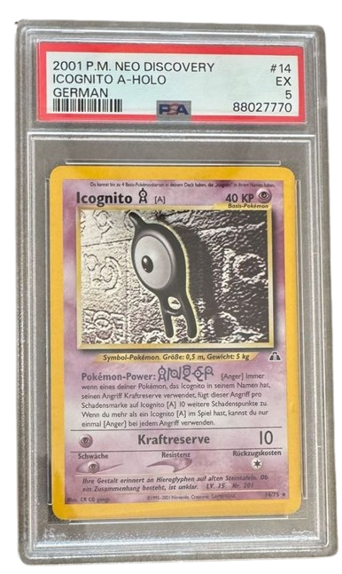 Pokemon PSA 5 - Icognito A-Holo 14/75 Deutsch Neo Discovery