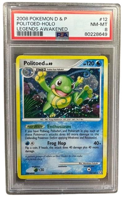 Pokemon PSA 8 Politoed Holo 12/146 | Legends Awakened EN