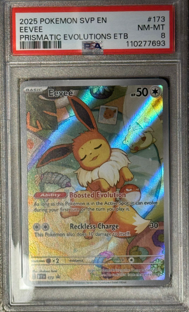 Pokemon PSA 8 Eevee 173 Prismatic Evolutions ETB SVP