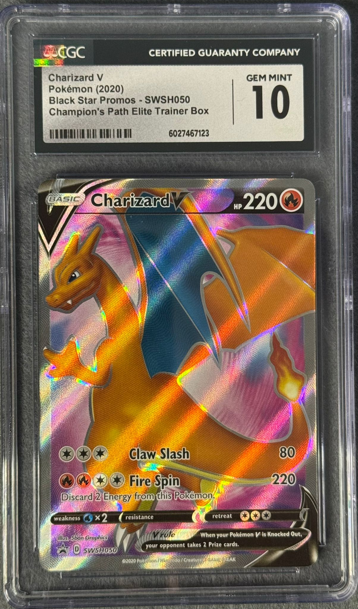 Pokemon CGC 10 Charizard V SWSH050 Black Star Promos