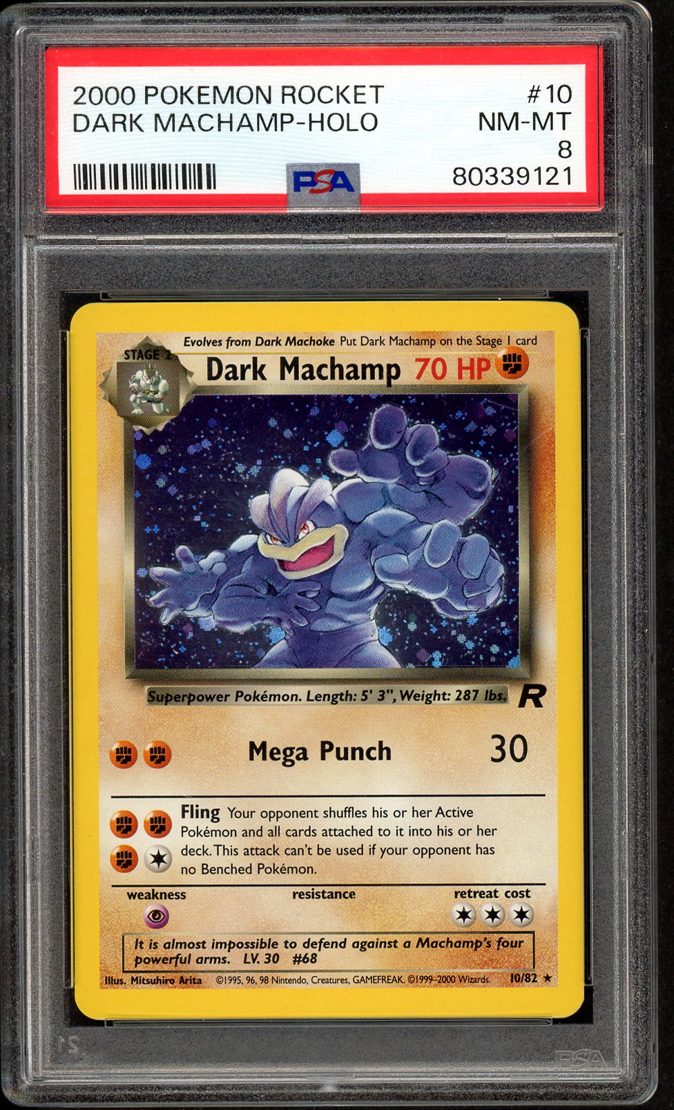 Pokemon PSA 8 Dark Machamp 10/82 Team Rocket Holo