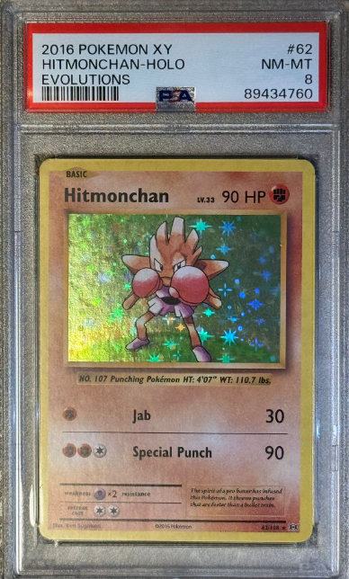 Pokemon PSA 8 Hitmonchan 62/108 Evolutions | XY 