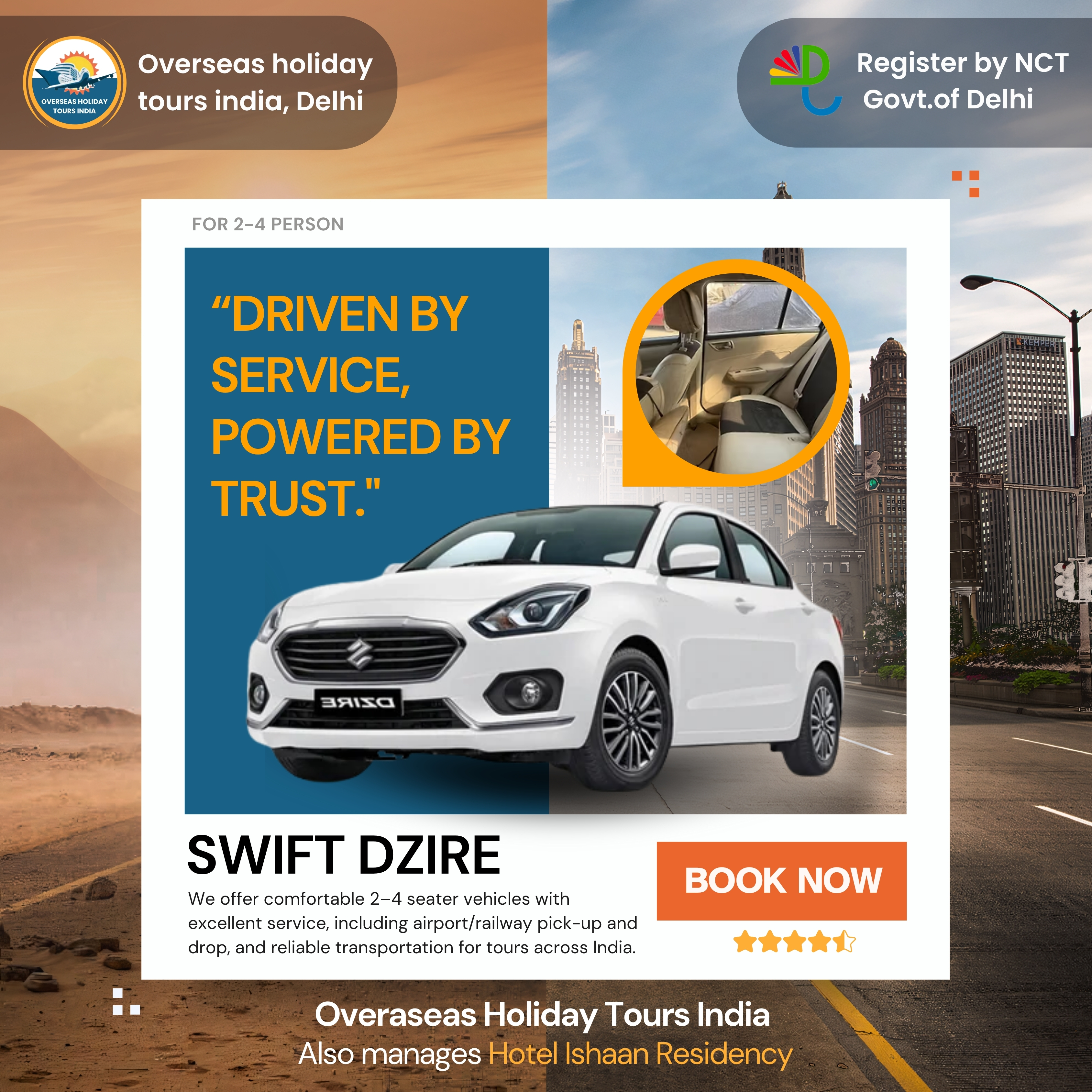 Swift Dzire Car Rental — Affordable, Comfortable & Reliable Travel Service