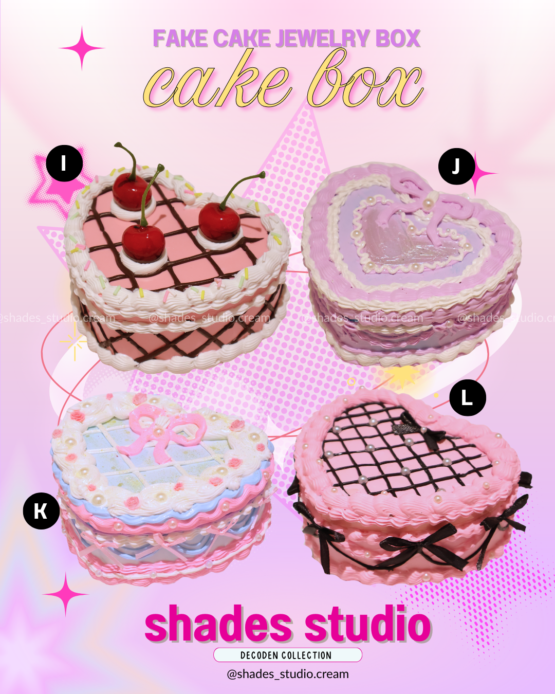 Fake cake decoden jewelry box with mirror