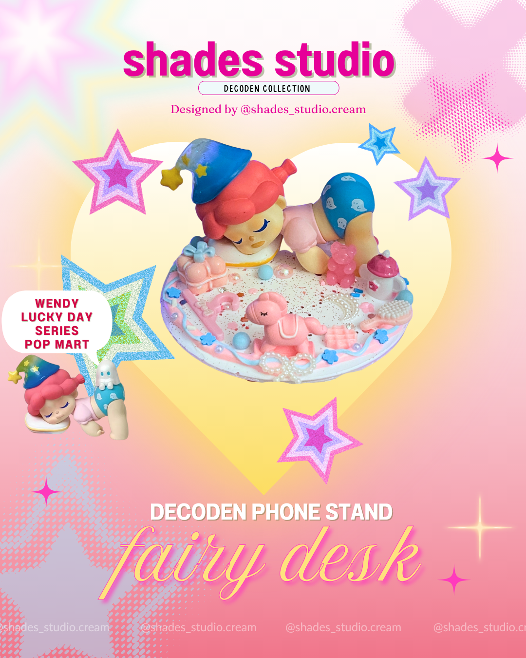 Handmade wendy lucky day series pop mart decoden phone/tablet stand