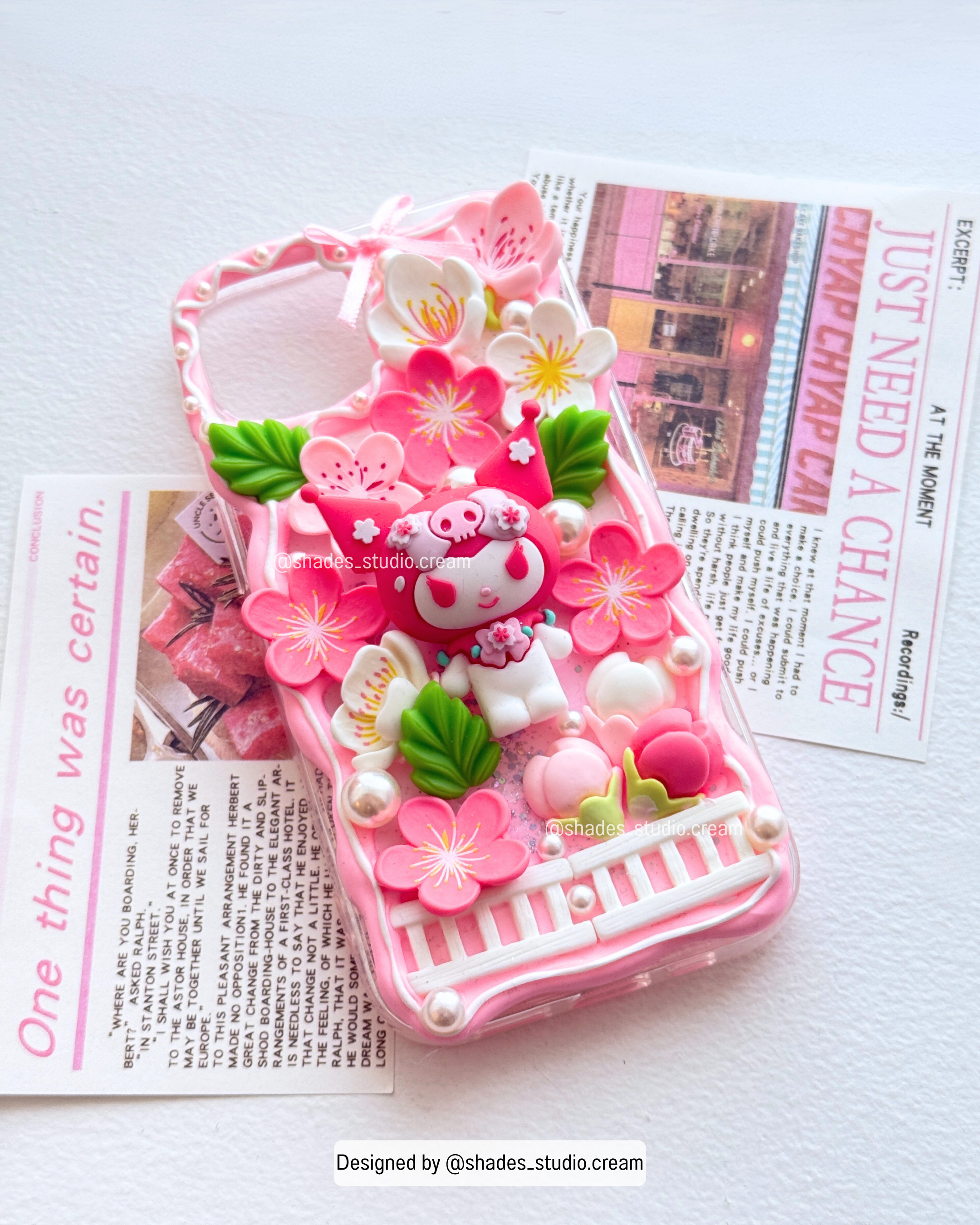 Kuromi sakura decoden phone case for any phone model!