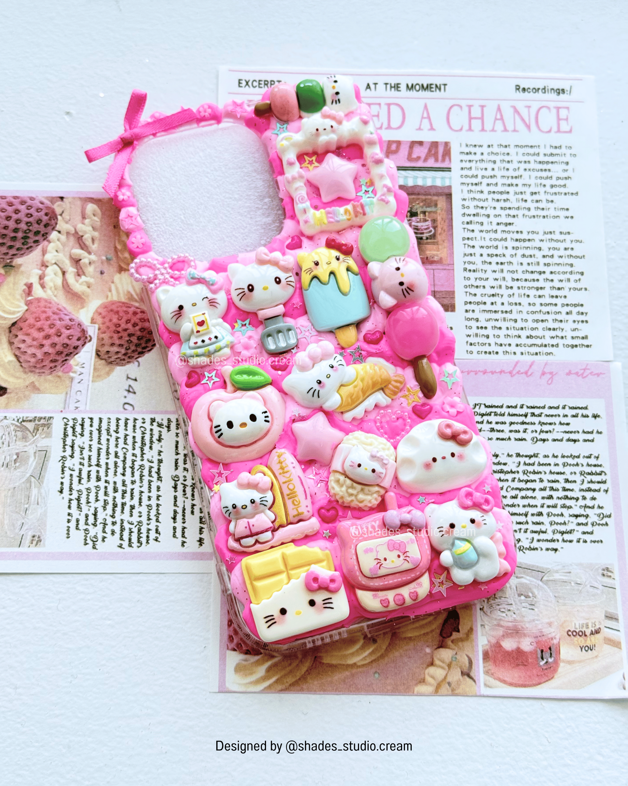 Hello kitty pink decoden phone case for any phone model