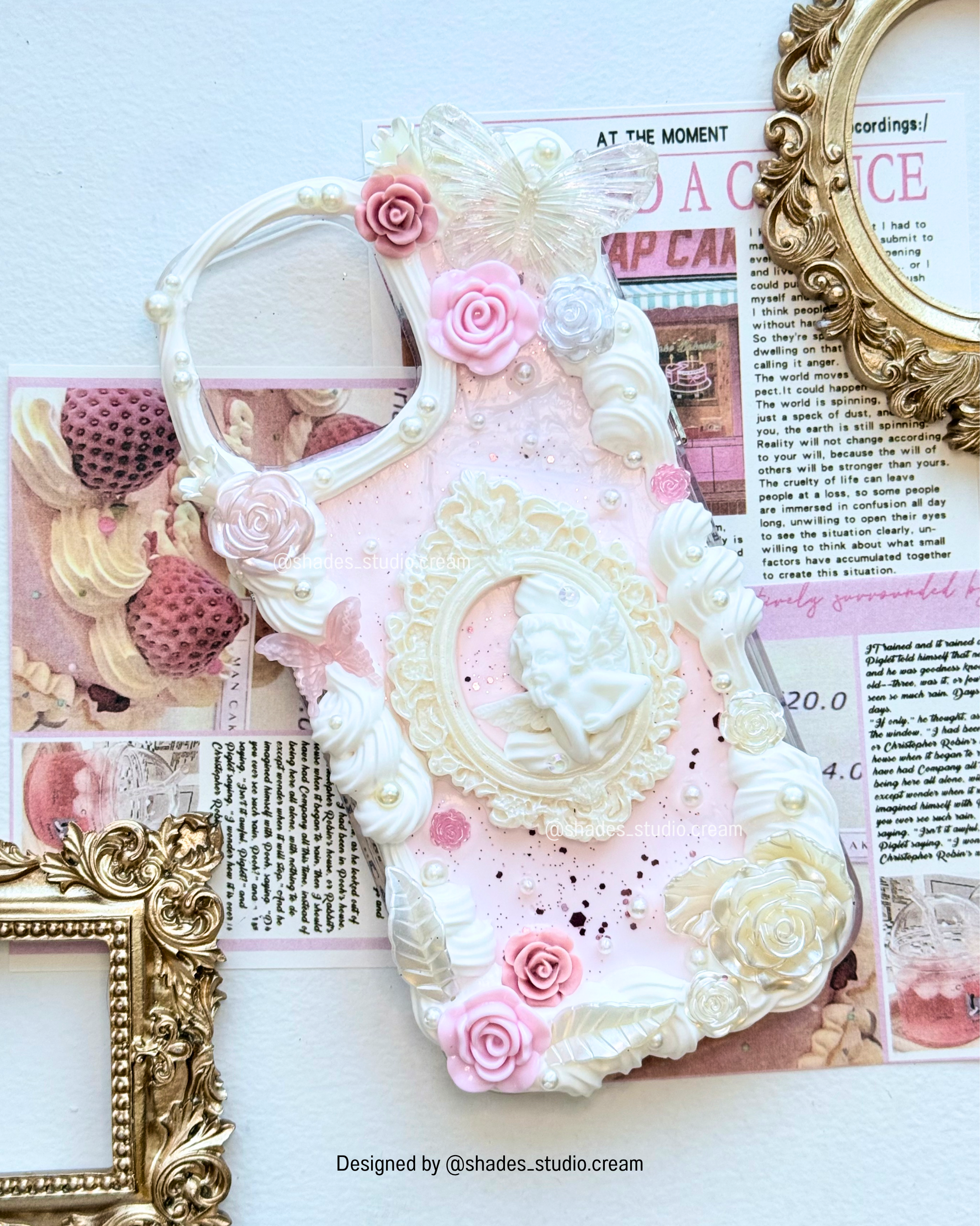 Pink classic flowers decoden phone case for any phone model