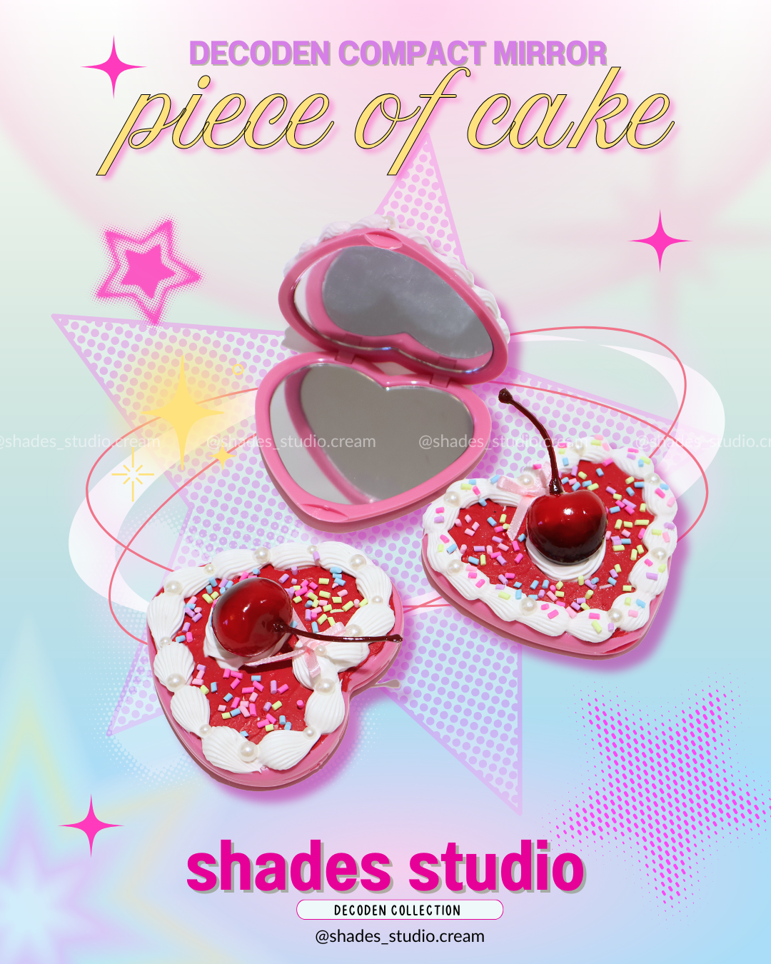 Decoden compact heart mirror