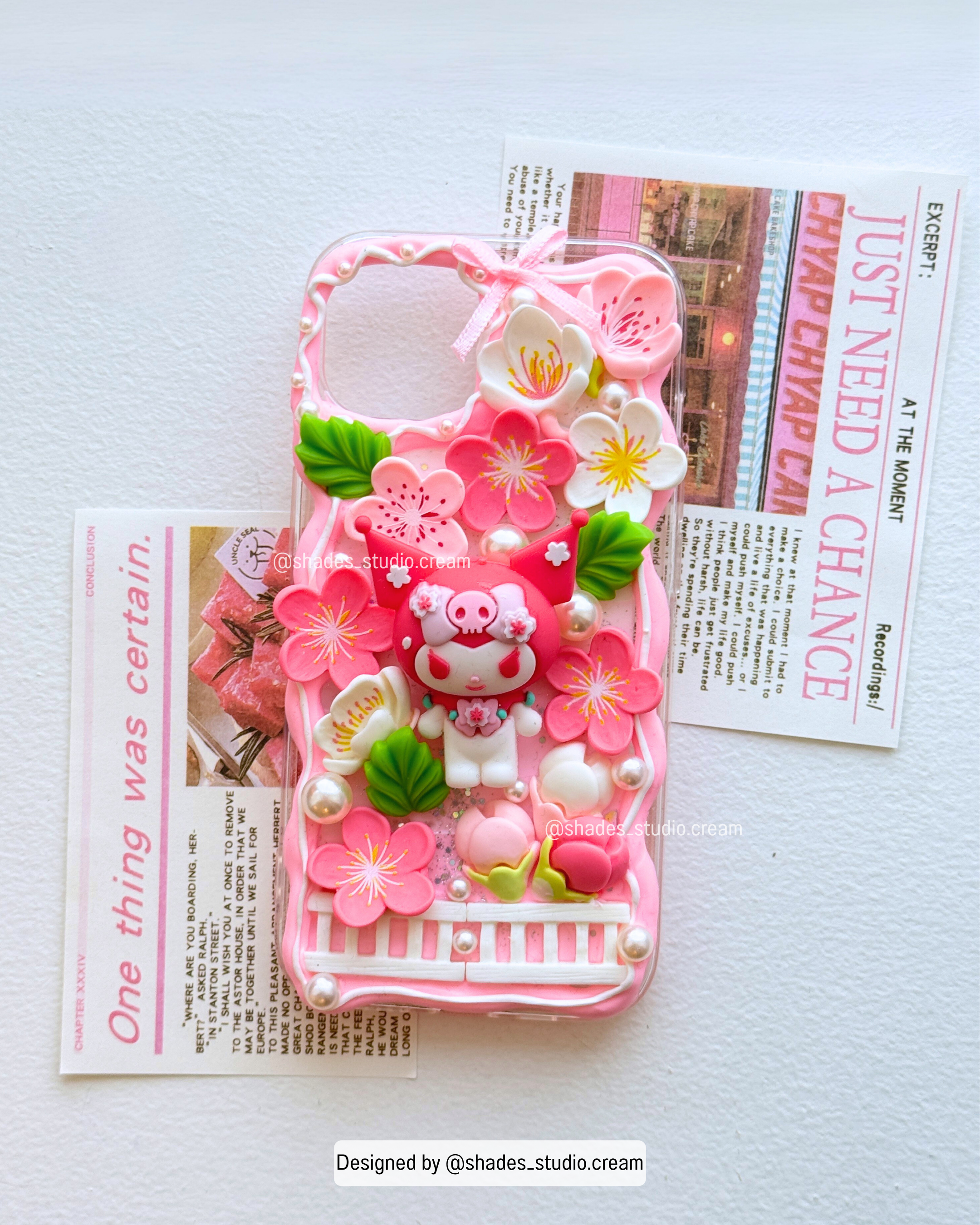 Kuromi sakura decoden phone case for any phone model!