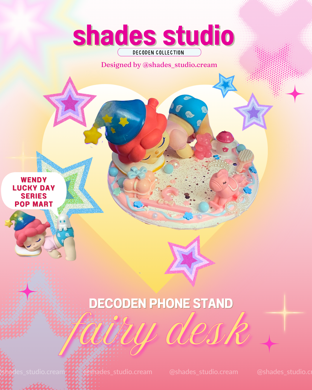 Handmade wendy lucky day series pop mart decoden phone/tablet stand