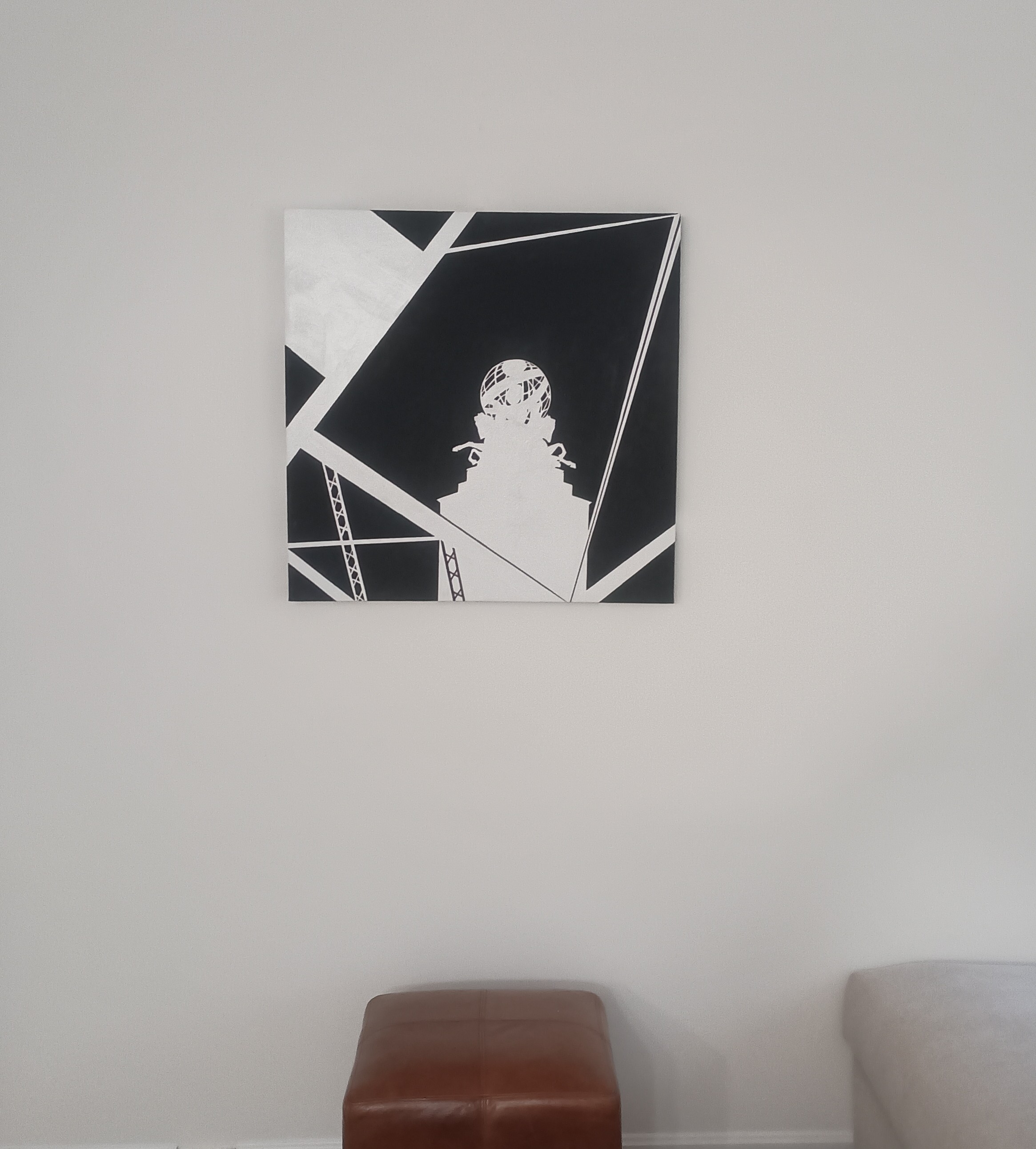 Abstract Geometric Art Painting 16th Street Bridge Pittsburgh