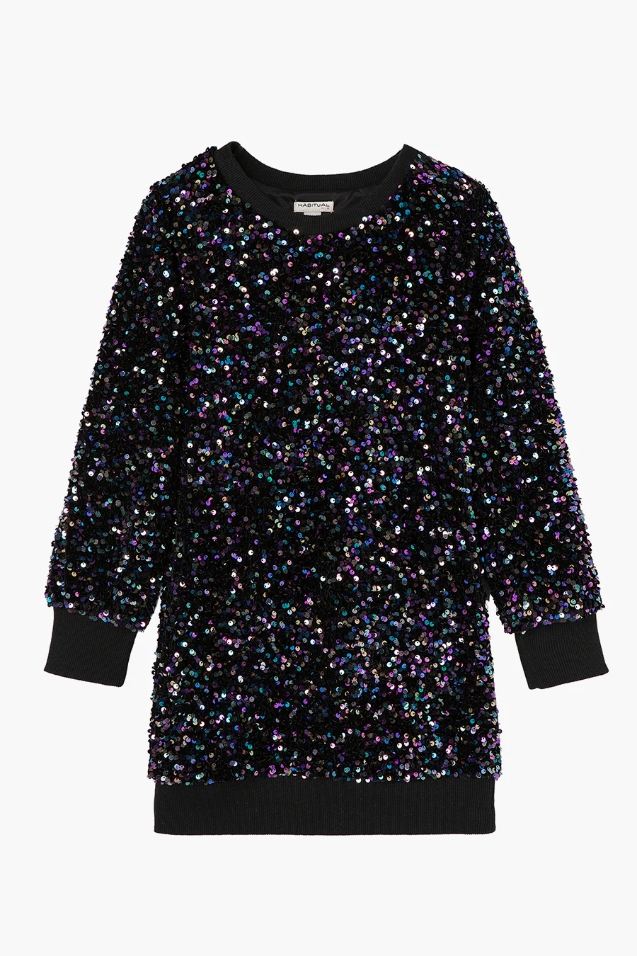 Sequin Black Sweater Dress