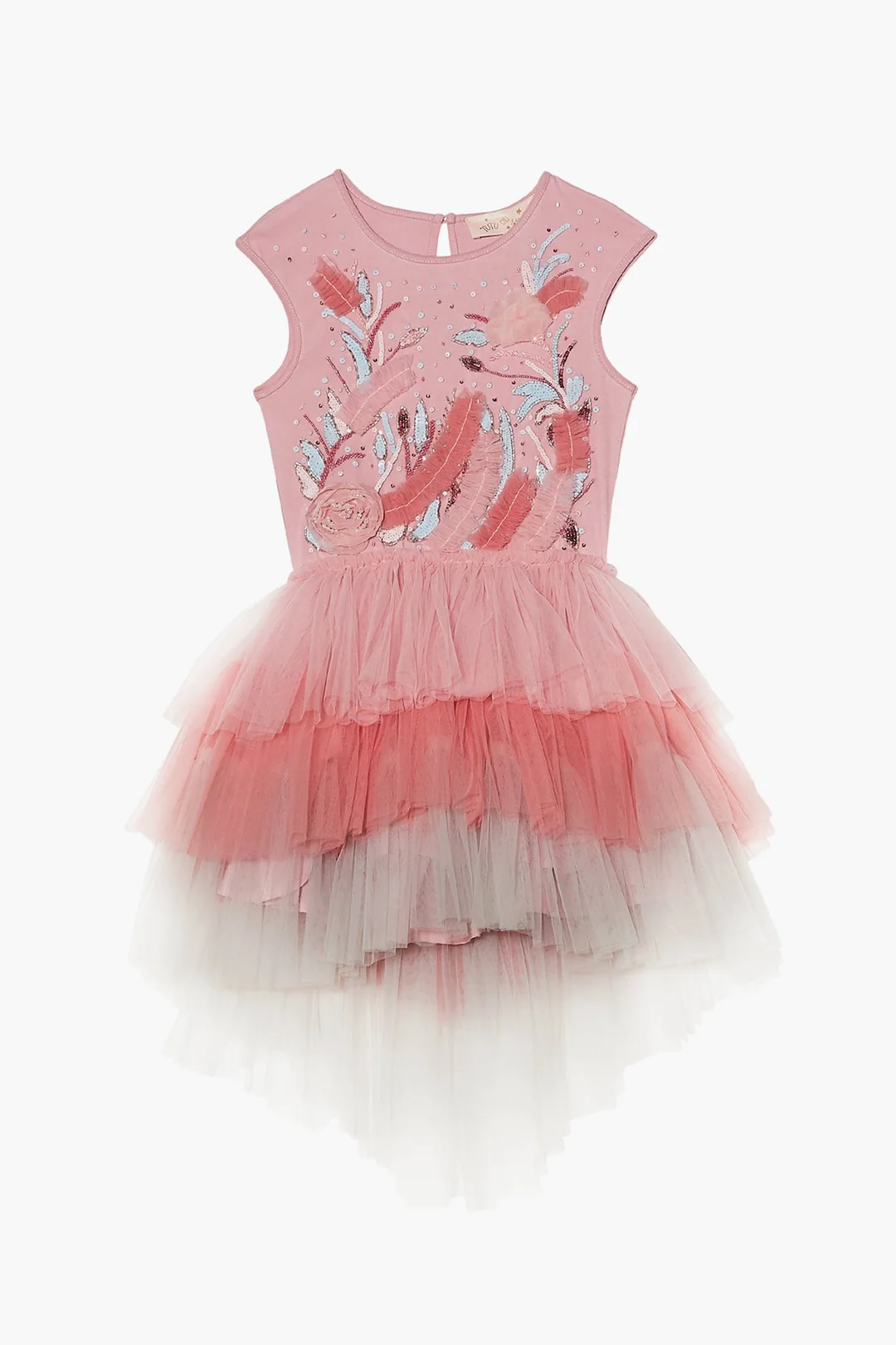 Girls’ Pink Tiered Tulle Dress