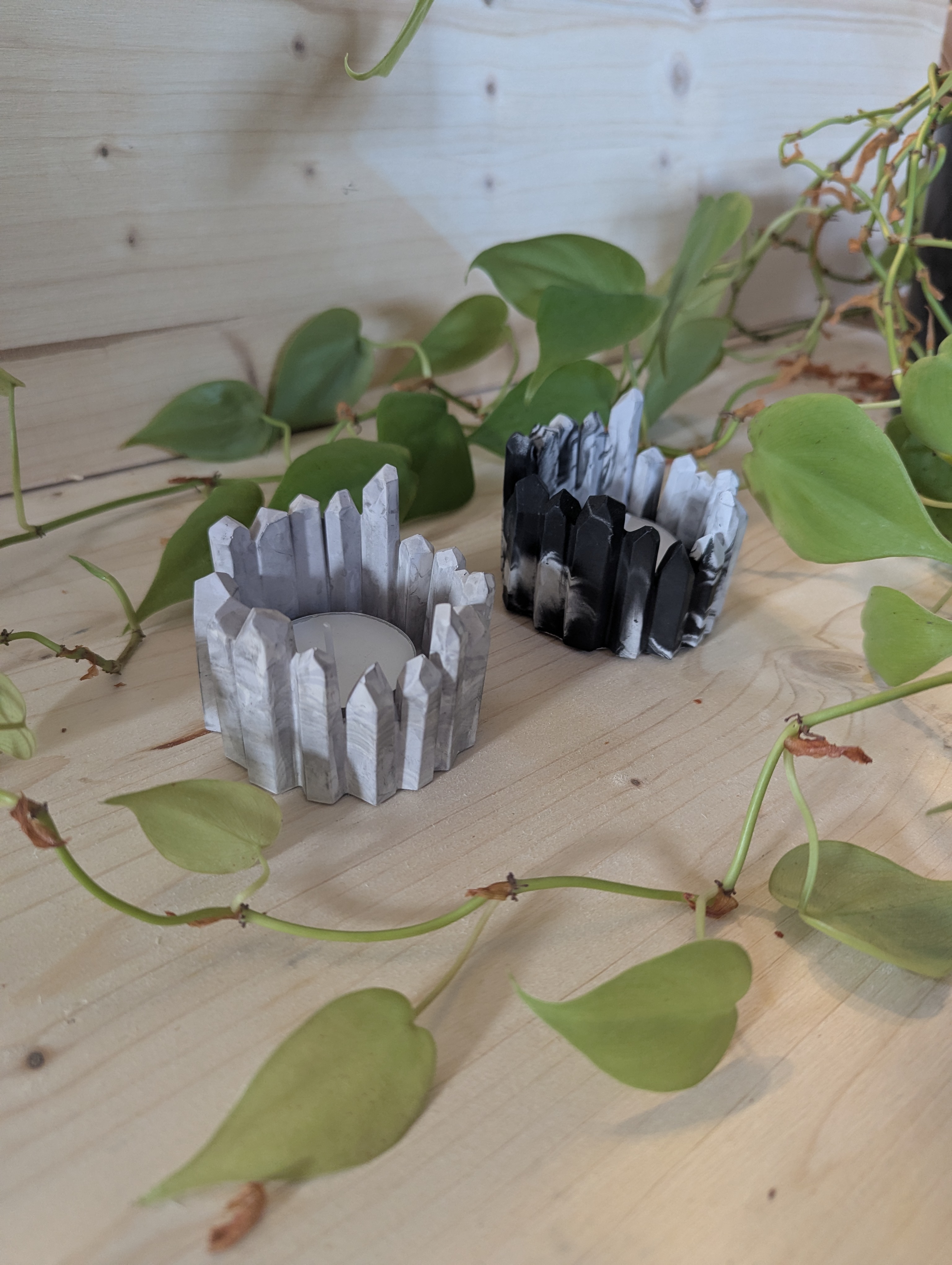 Teelichthalter Steinoptik