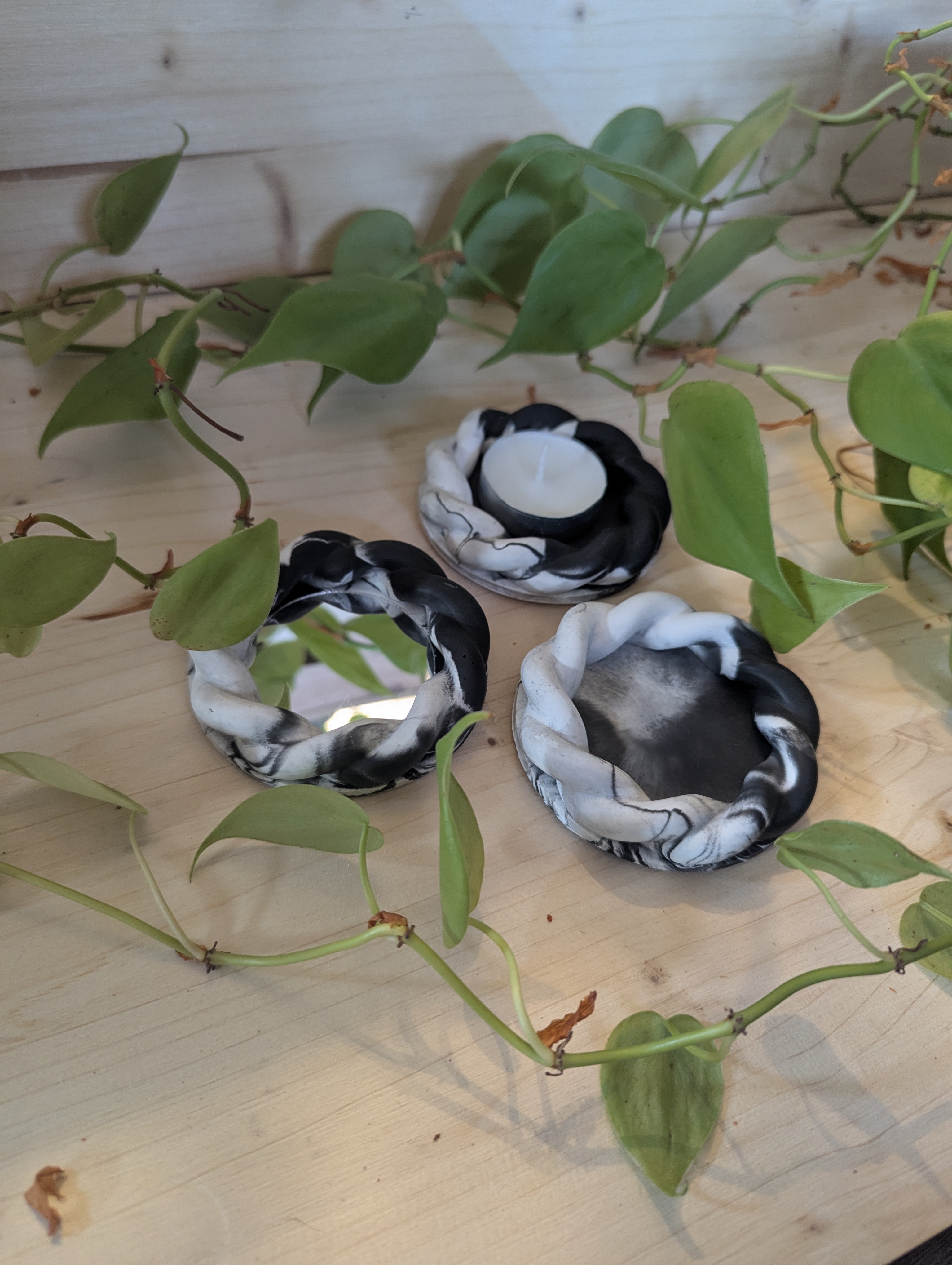 Teelichthalter geflochten