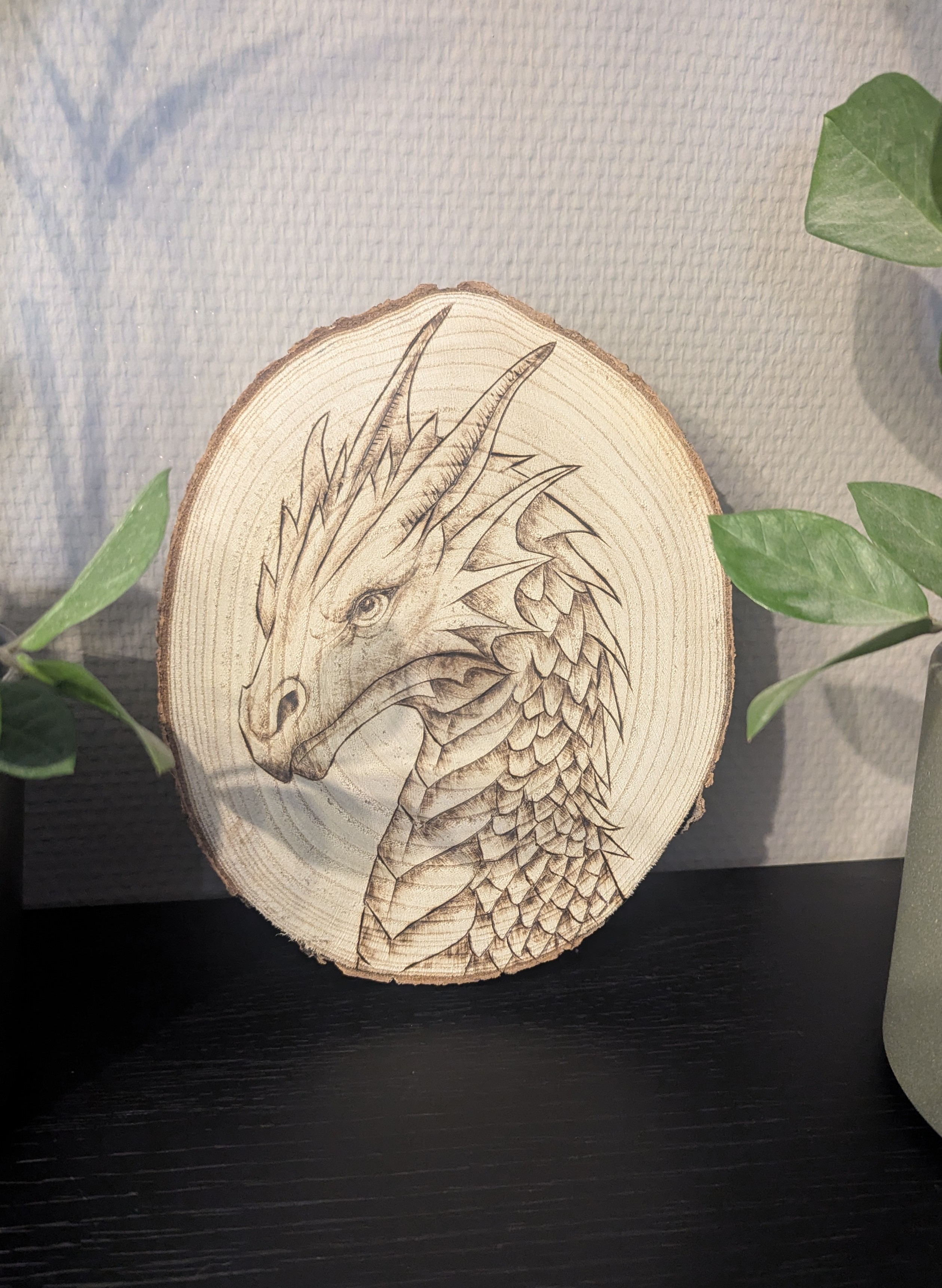 Baumscheibe Brandmalerei 