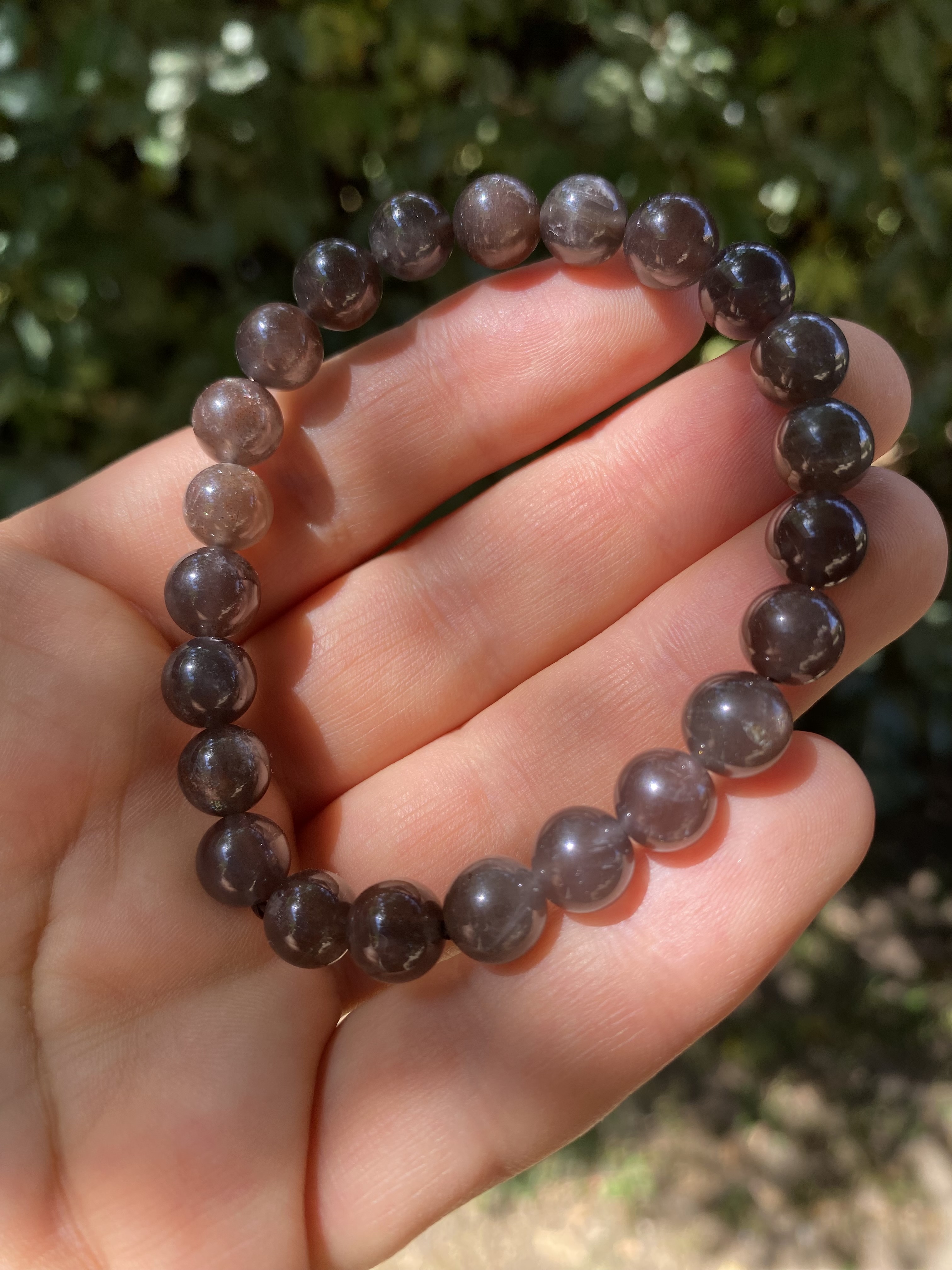 Bracelet en pierre de lune noir 8mm