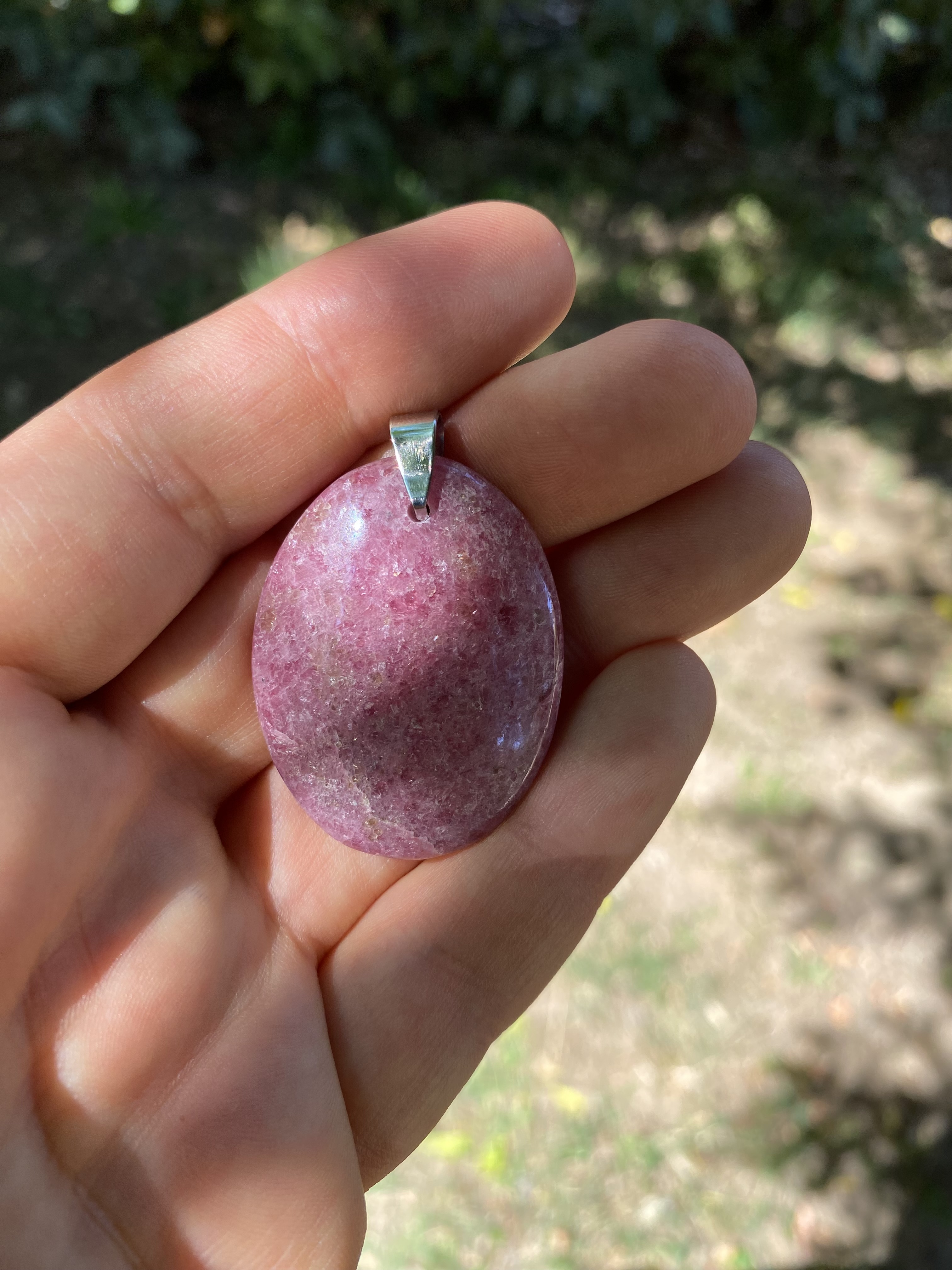 Pendentif en rhodonite