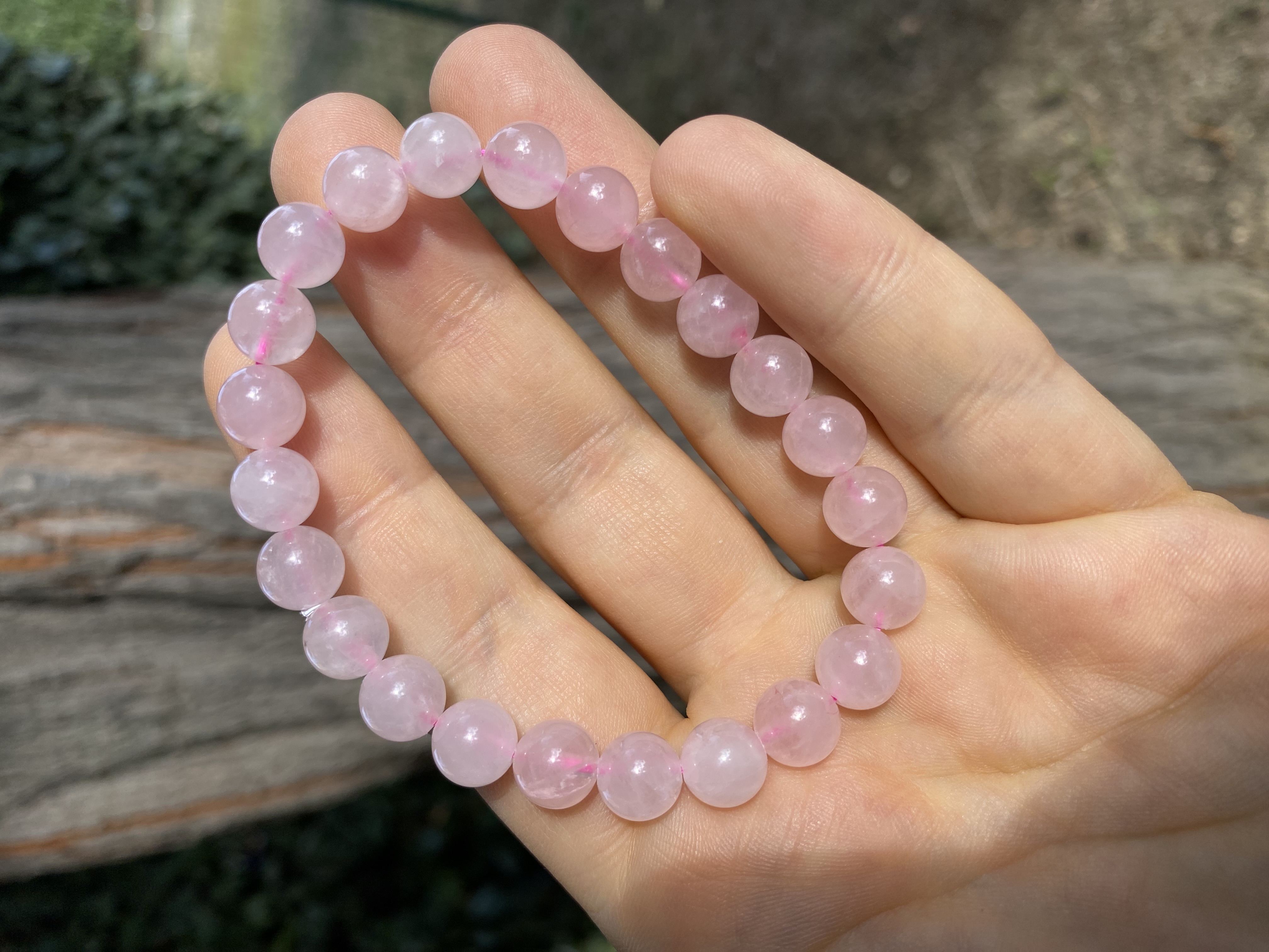 Bracelet en quartz rose