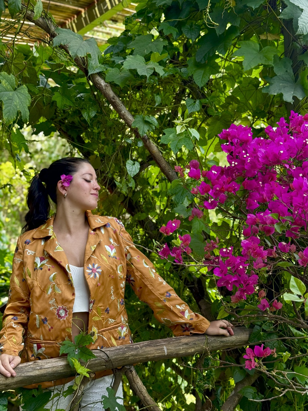 Giacche Silk Flowers Oro