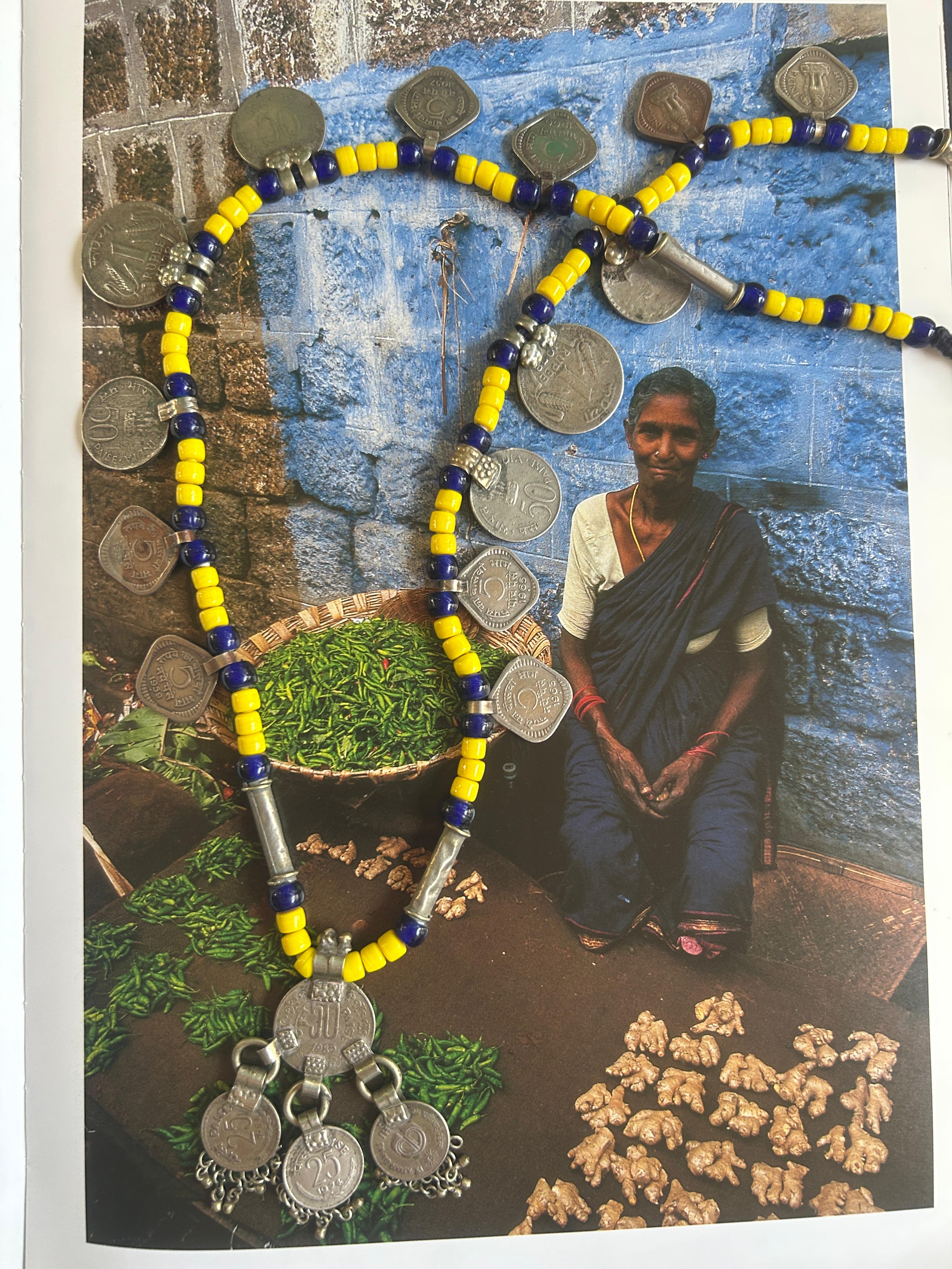 Collana Rabari Coins perle gialle