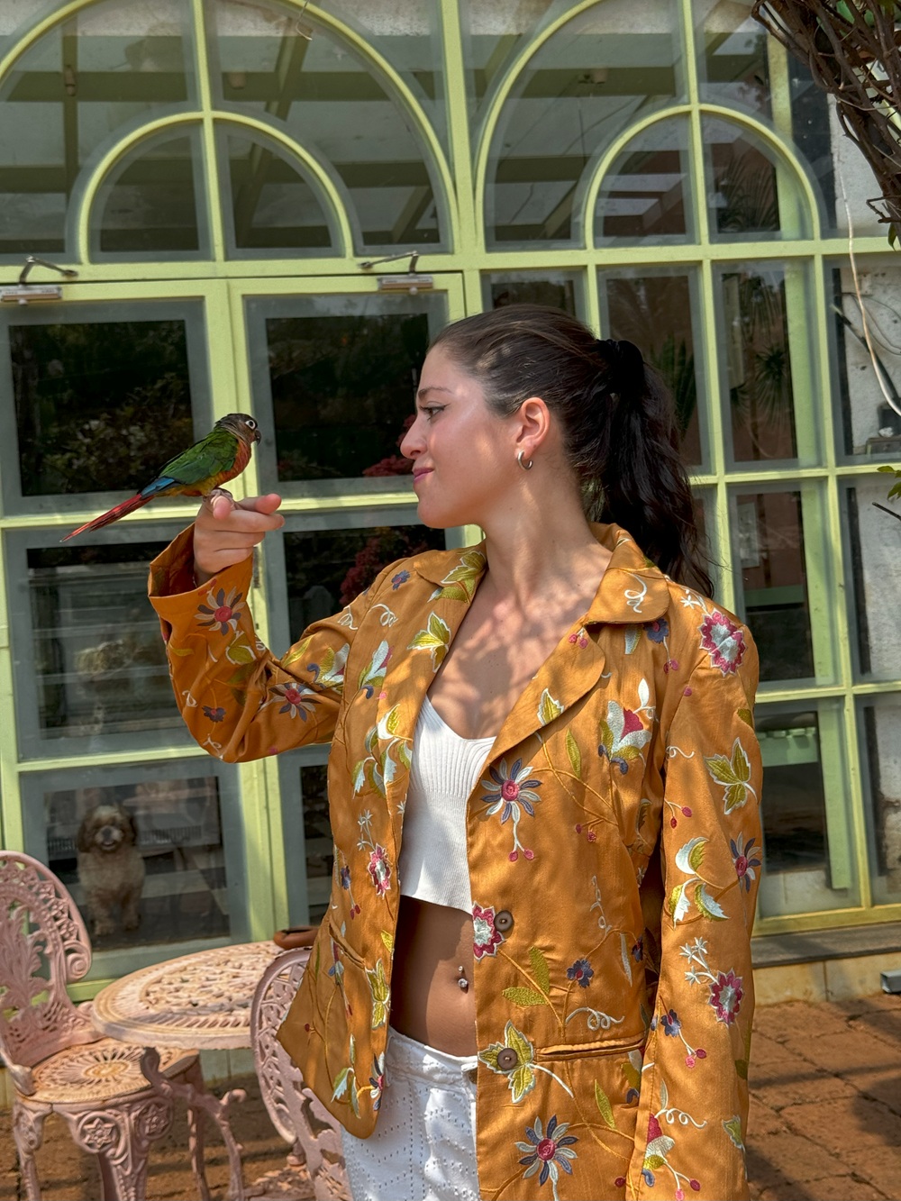 Giacche Silk Flowers Oro