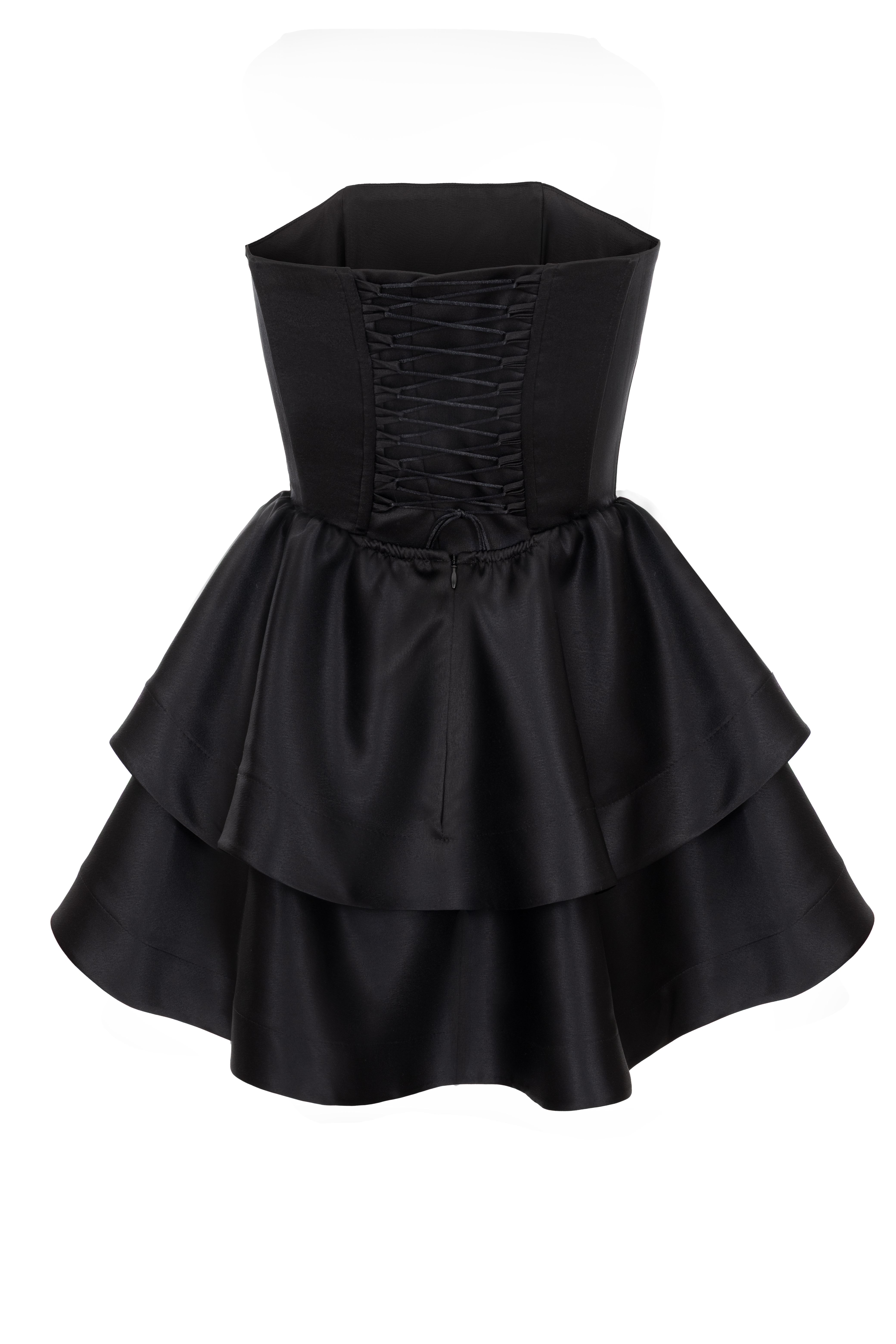 Атласна корсетна сукня