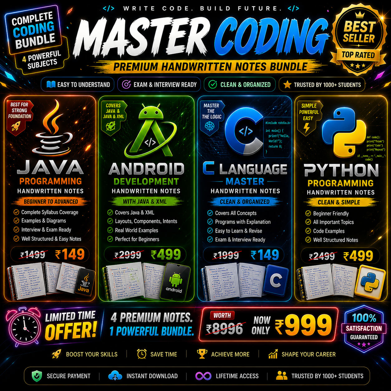Master Coding Premium Handwritten Notes Bundle